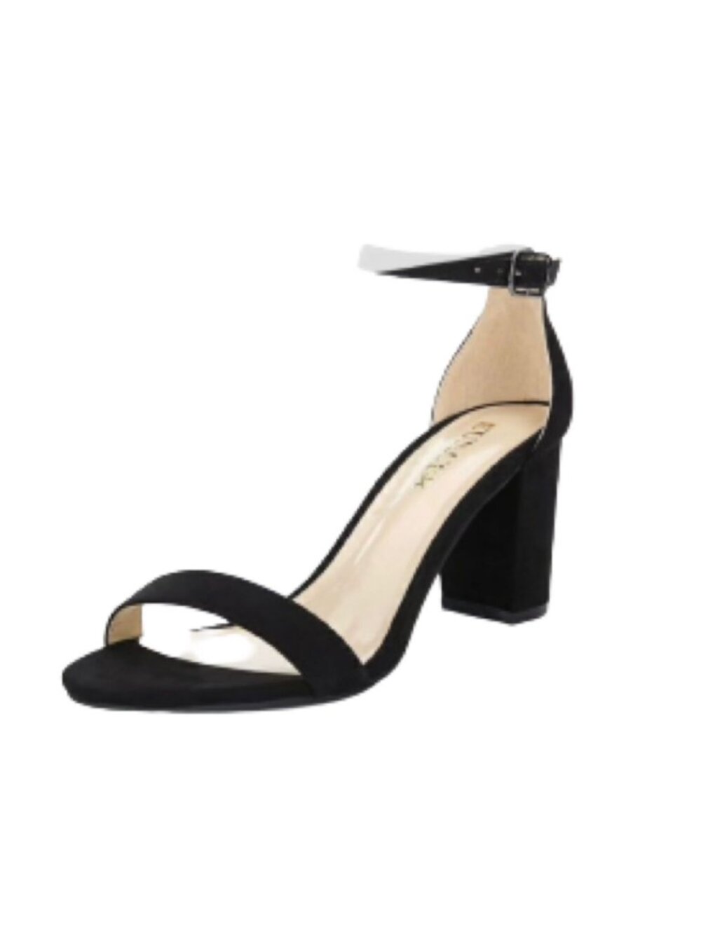 Euncer Black Block Heel Ankle Strap Open Toe Sandals Minimal Summer